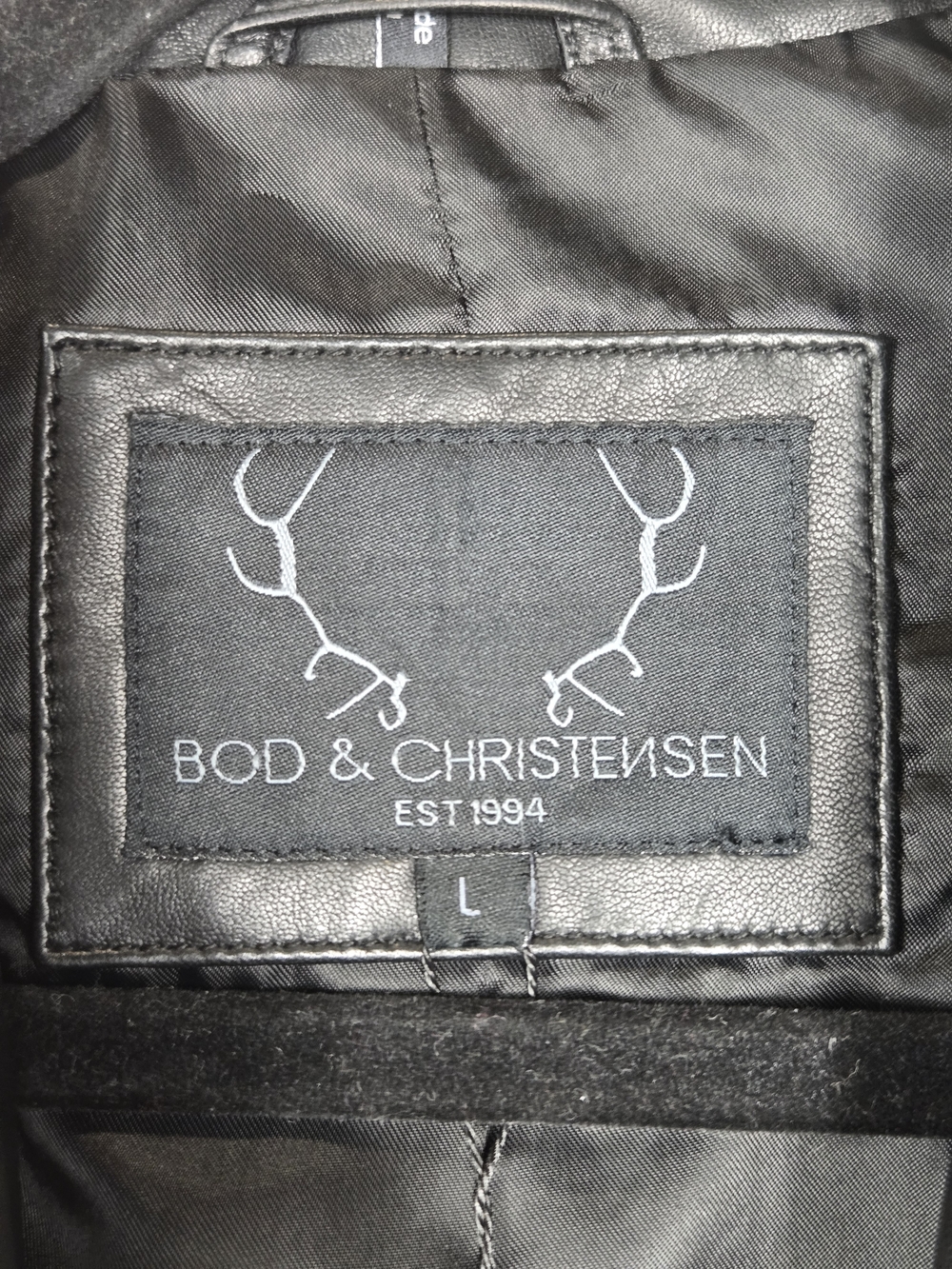 Bod & Christensen Angelica NWT Lamb Leather Coat L Longline Matrix 90s Luxe - Picture 10 of 12